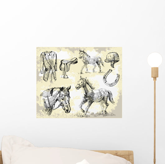 horse vector shapes Wall Mural