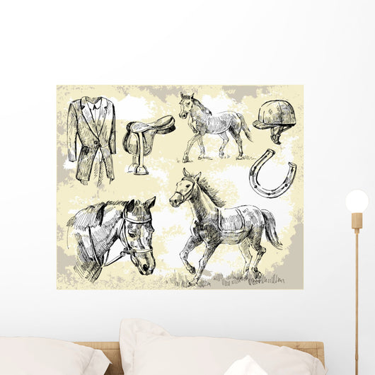 horse vector shapes Wall Mural