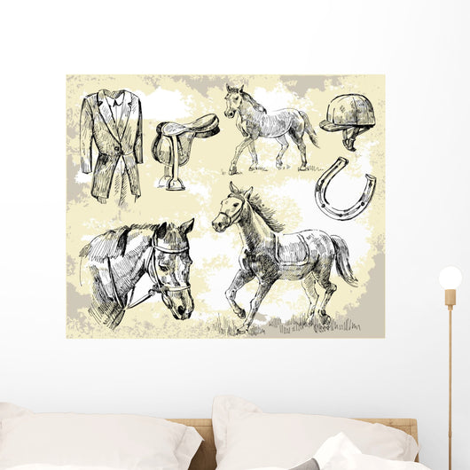 horse vector shapes Wall Mural