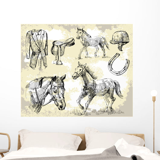 horse vector shapes Wall Mural
