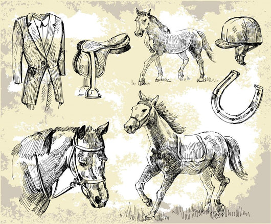 horse vector shapes Wall Mural
