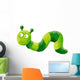 Funny Green Worm Crawling