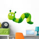 Funny Green Worm Crawling
