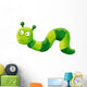 Funny Green Worm Crawling