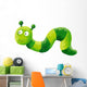 Funny Green Worm Crawling