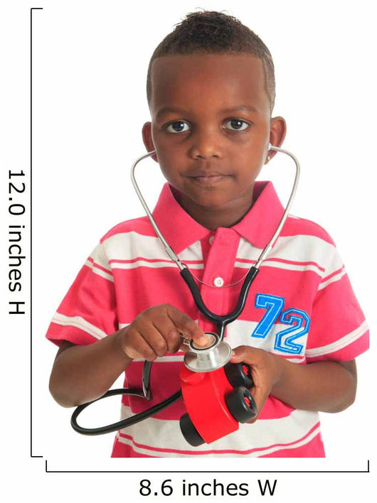 Black African American child with stethoscope and car Wall Decal