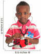 Black African American child with stethoscope and car Wall Decal
