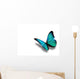 Turquoise Butterfly White Wall Decal