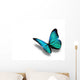 Turquoise Butterfly White Wall Decal