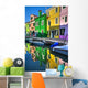 Colorful Burano Italy canal reflections Wall Mural