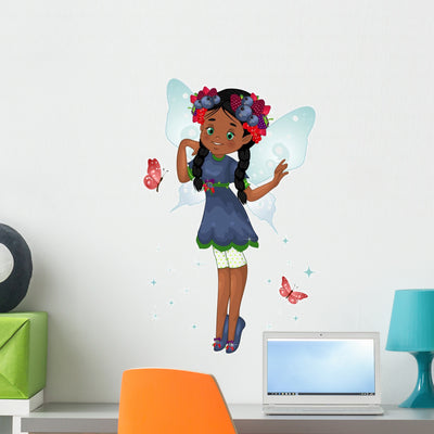 Fairy Berries Wall Decal shown on a wall