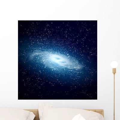 Space Galaxy Image Wall Mural shown on a wall