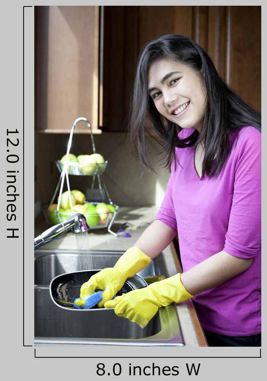 Teen Girl Washing Dishes