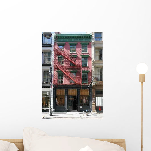 Pink New York Building Wall Decal