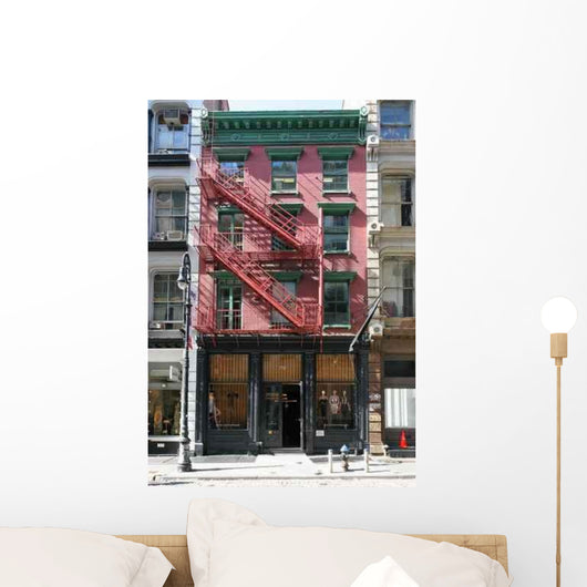 Pink New York Building Wall Decal