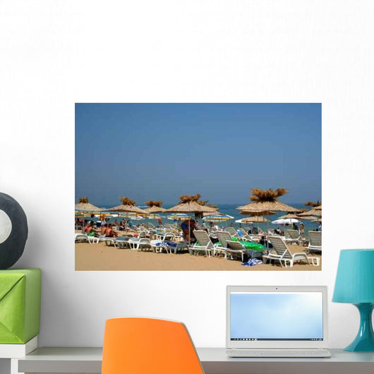 Crowded Black Sea Beach Wall Decal