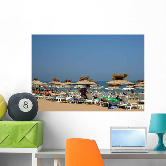 Crowded Black Sea Beach Wall Decal
