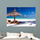 Chairs and Umbrella on a Beach Wall Mural