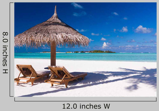 Chairs and Umbrella on a Beach Wall Mural