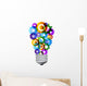 colorful gear turning light bulb Wall Decal