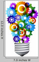 colorful gear turning light bulb Wall Decal