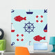 Lovely Nautical Seamless Pattern Wall Decal