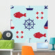 Lovely Nautical Seamless Pattern Wall Decal