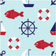 Lovely Nautical Seamless Pattern Wall Decal