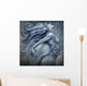 Nude mermaid illustration in blue colors with shine effects Wall Mural