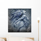 Nude mermaid illustration in blue colors with shine effects Wall Mural