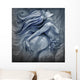 Nude mermaid illustration in blue colors with shine effects Wall Mural