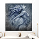 Nude mermaid illustration in blue colors with shine effects Wall Mural