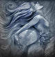 Nude mermaid illustration in blue colors with shine effects Wall Mural