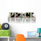 peace flags word and earth globe Wall Decal