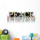 peace flags word and earth globe Wall Decal
