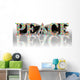 peace flags word and earth globe Wall Decal