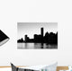 Manhattan silhouette black and white Wall Mural