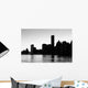 Manhattan silhouette black and white Wall Mural
