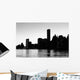 Manhattan silhouette black and white Wall Mural