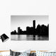 Manhattan silhouette black and white Wall Mural