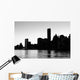 Manhattan silhouette black and white Wall Mural