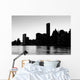 Manhattan silhouette black and white Wall Mural