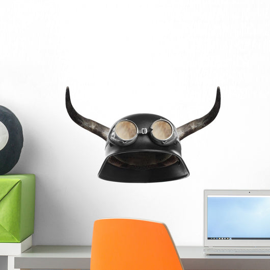 custom viking motorcycle helmet Retro Viking Motorcycle Helmet Wall Decal – Wallmonkeys