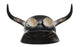 Retro motorcycle helmet with bull long horns. Wall Decal