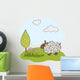 spring greeting card with sheep Wall Decal