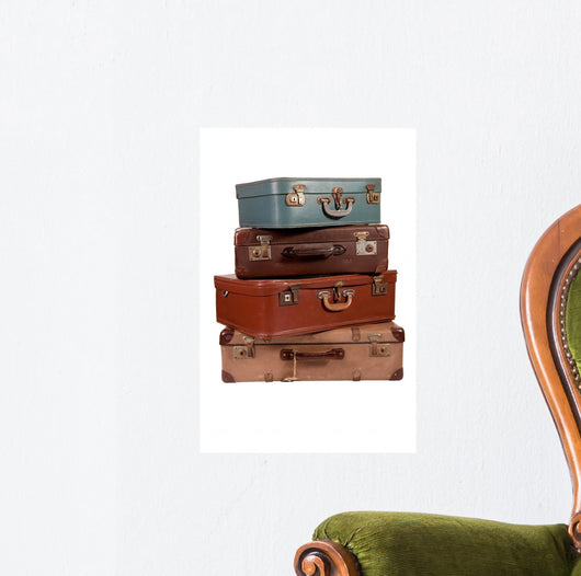 Pile old suitcases Wall Decal