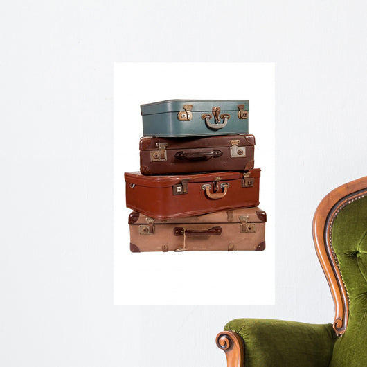 Pile old suitcases Wall Decal