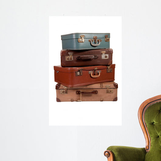 Pile old suitcases Wall Decal