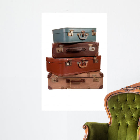 Pile old suitcases Wall Decal