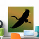 Heron Bird Silhouette Wall Mural